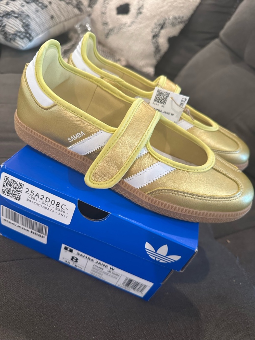 Adidas Samba Mary Jane women’s Shoes - Metallic Gold/White size 8